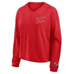 New Jersey Devils Fanatics Women's Oversized All Out Effort Long Sleeve Henley T-Shirt -  NHL T-shirts