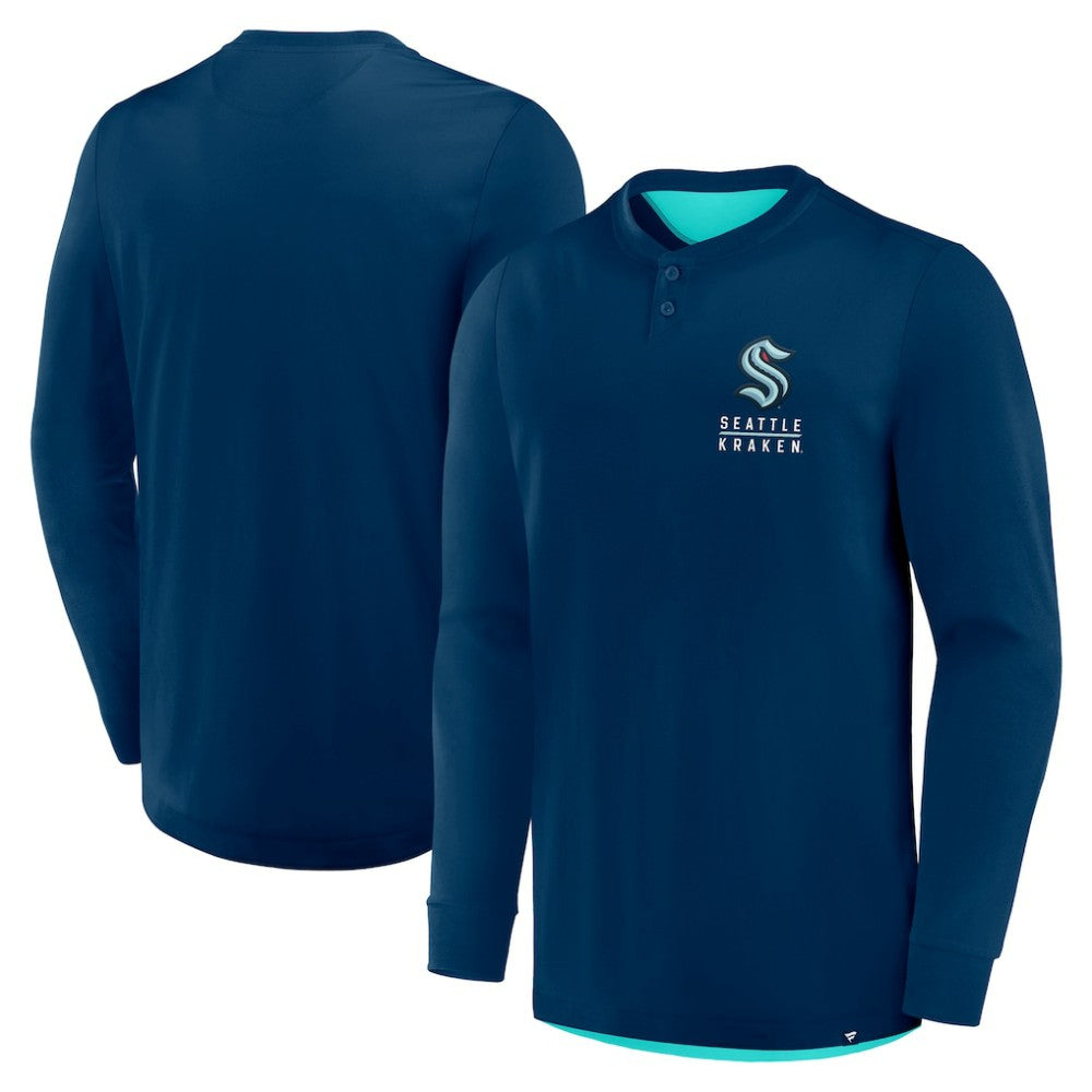 Seattle Kraken Fanatics Adrenaline Push Long Sleeve Henley Shirt -  NHL