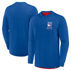 New York Rangers Fanatics Adrenaline Push Long Sleeve Henley Shirt -  NHL