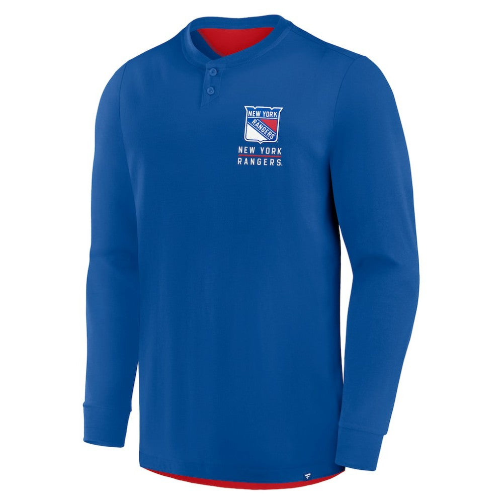 New York Rangers Fanatics Adrenaline Push Long Sleeve Henley Shirt -  NHL