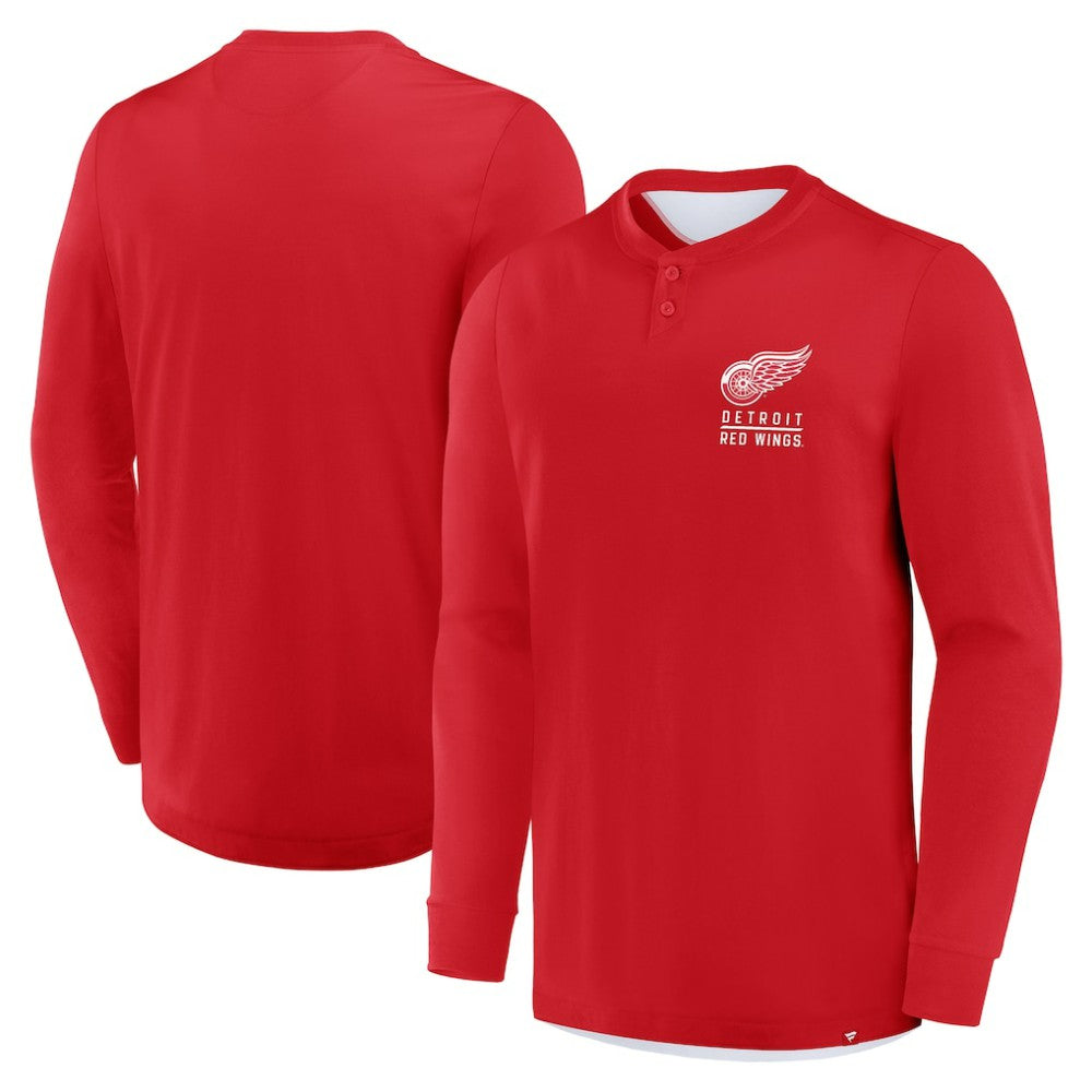 Detroit Red Wings Fanatics Adrenaline Push Long Sleeve Henley Shirt -  NHL