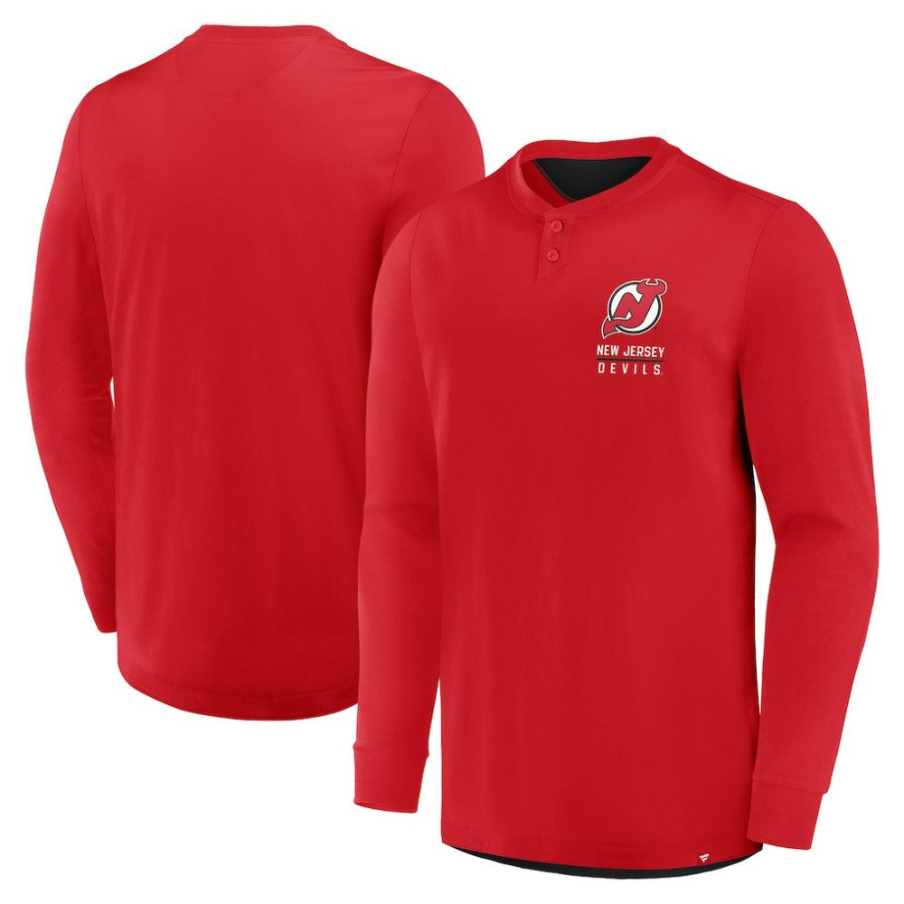 New Jersey Devils Fanatics Adrenaline Push Long Sleeve Henley Shirt -  NHL Jerseys