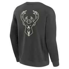 Gray Milwaukee Bucks Elements Future Ground Lettering Pullover Sweatshirt | NBA