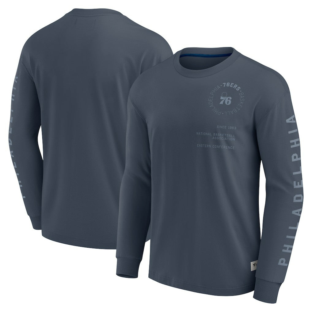 Blue Philadelphia 76ers Elements Future Ground Tonal Info Long Sleeve T-Shirt | NBA