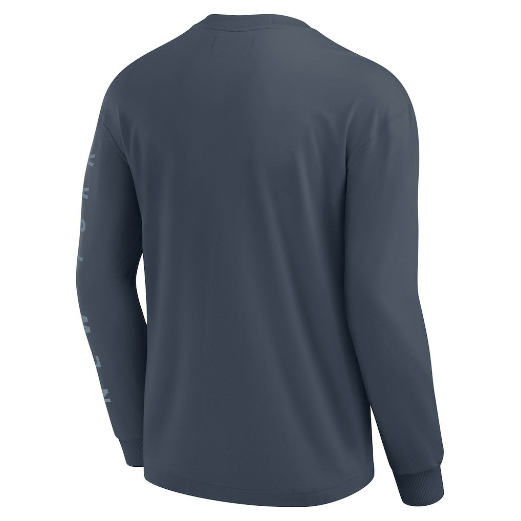 Blue New York Knicks Elements Future Ground Tonal Info Long Sleeve T-Shirt | NBA