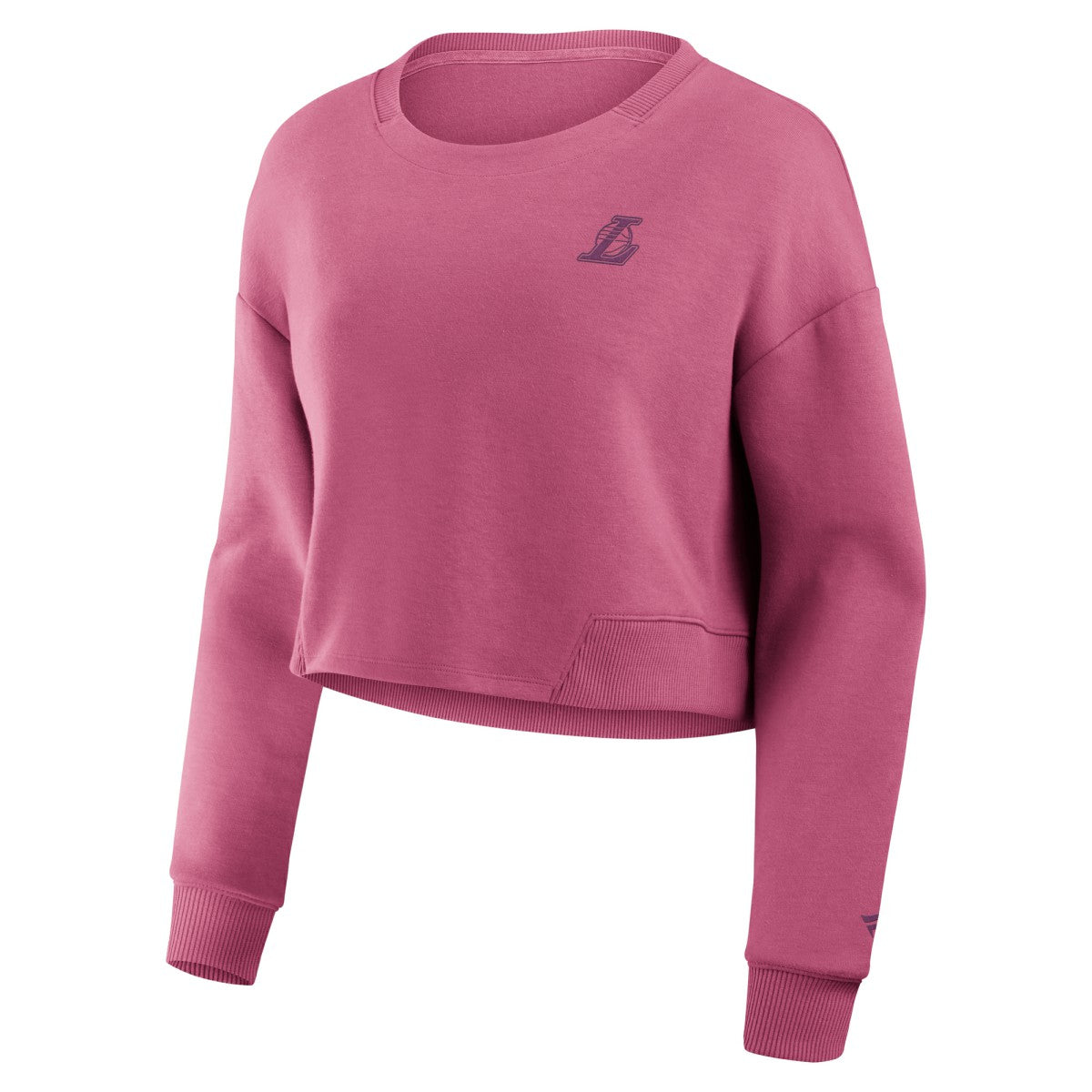 Pink Los Angeles Lakers Women's Studio Tri-Blend Cropped Pullover Sweatshirt | NBA