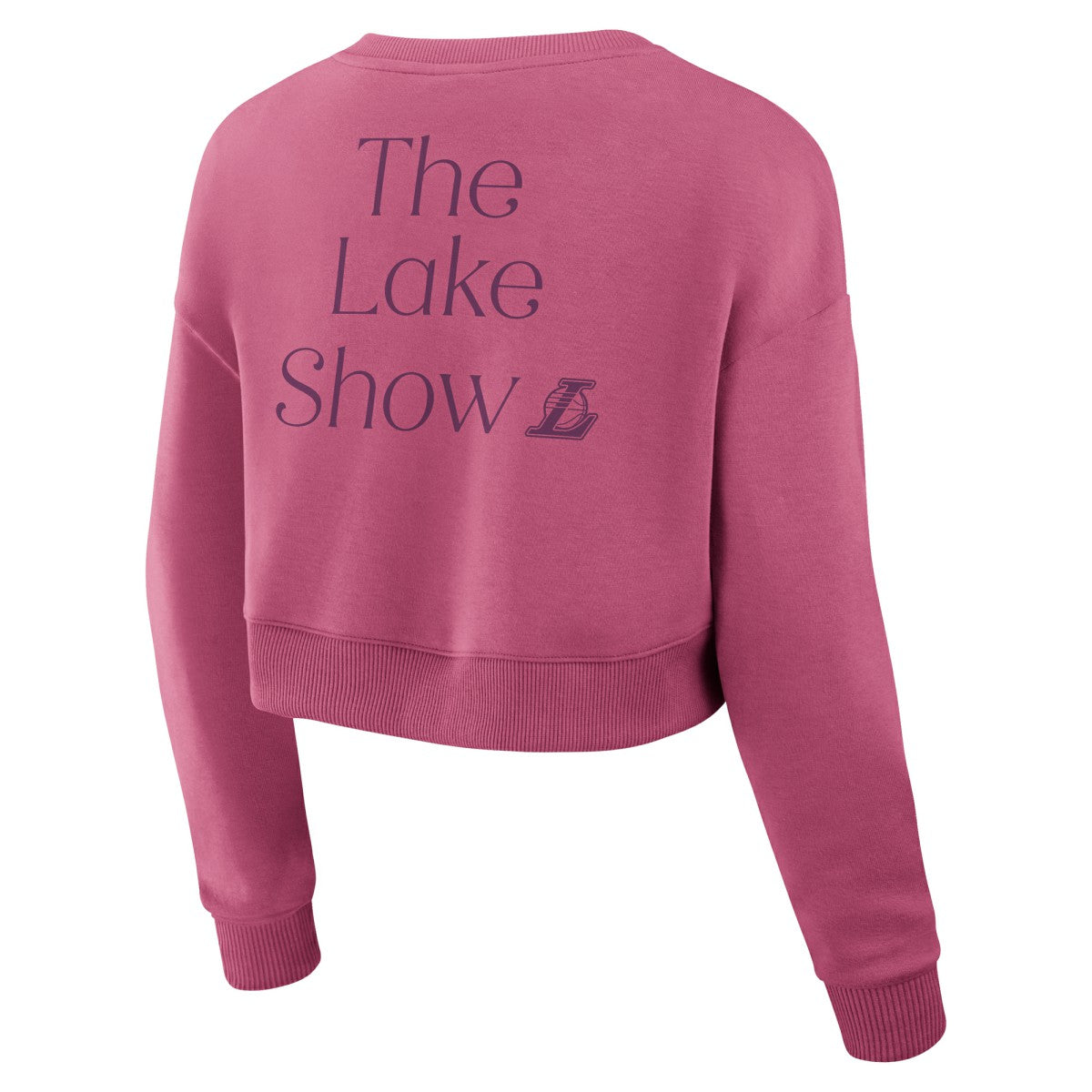 Pink Los Angeles Lakers Women's Studio Tri-Blend Cropped Pullover Sweatshirt | NBA