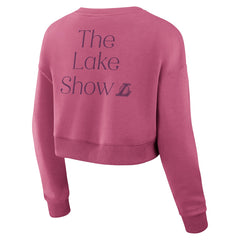 Pink Los Angeles Lakers Women's Studio Tri-Blend Cropped Pullover Sweatshirt | NBA