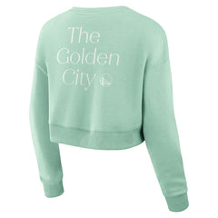 Mint Golden State Warriors Women's Studio Tri-Blend Cropped Pullover Sweatshirt sale | NBA