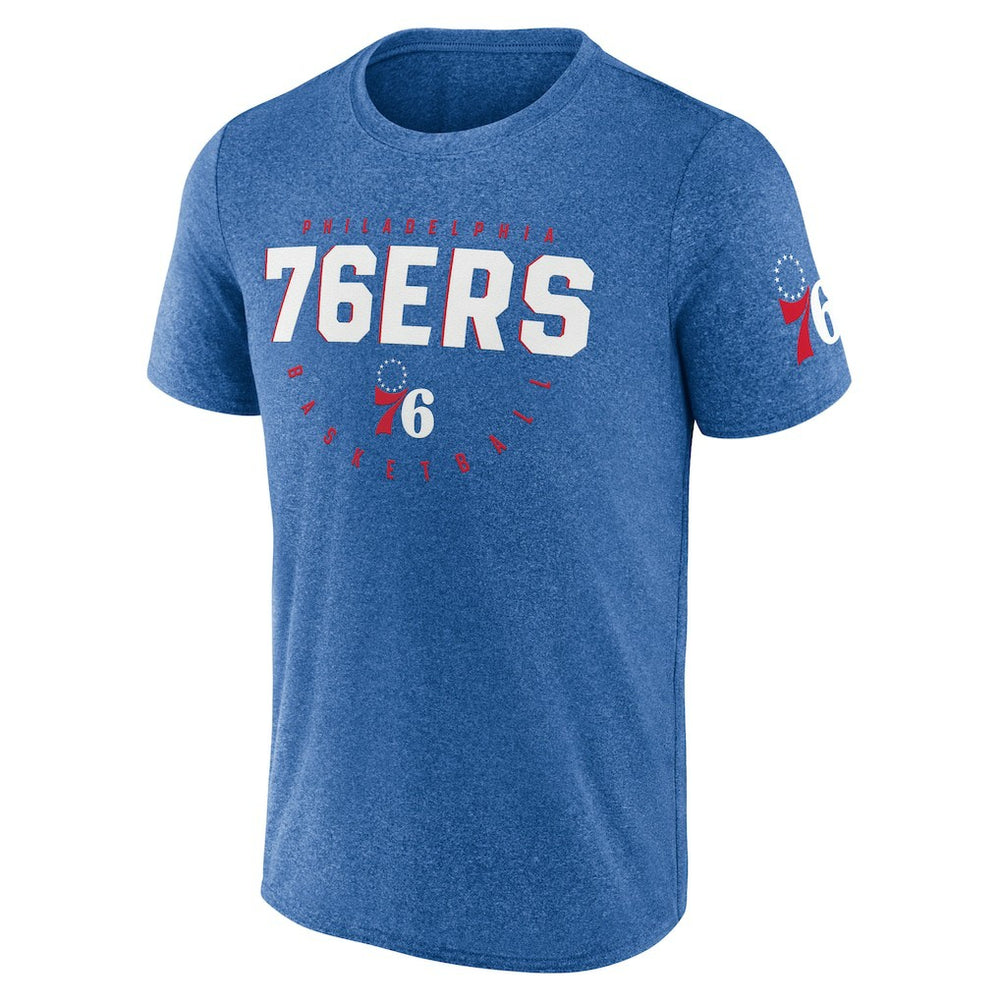 Heather Royal Philadelphia 76ers Logo Athletic Block Practice Performance T-Shirt | NBA