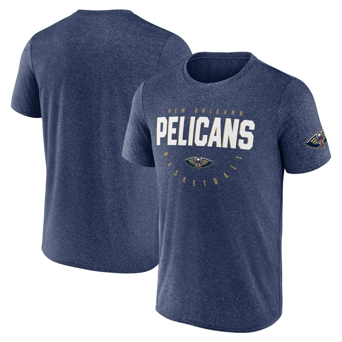 Heather Navy New Orleans Pelicans Logo Athletic Block Practice Performance T-Shirt | NBA