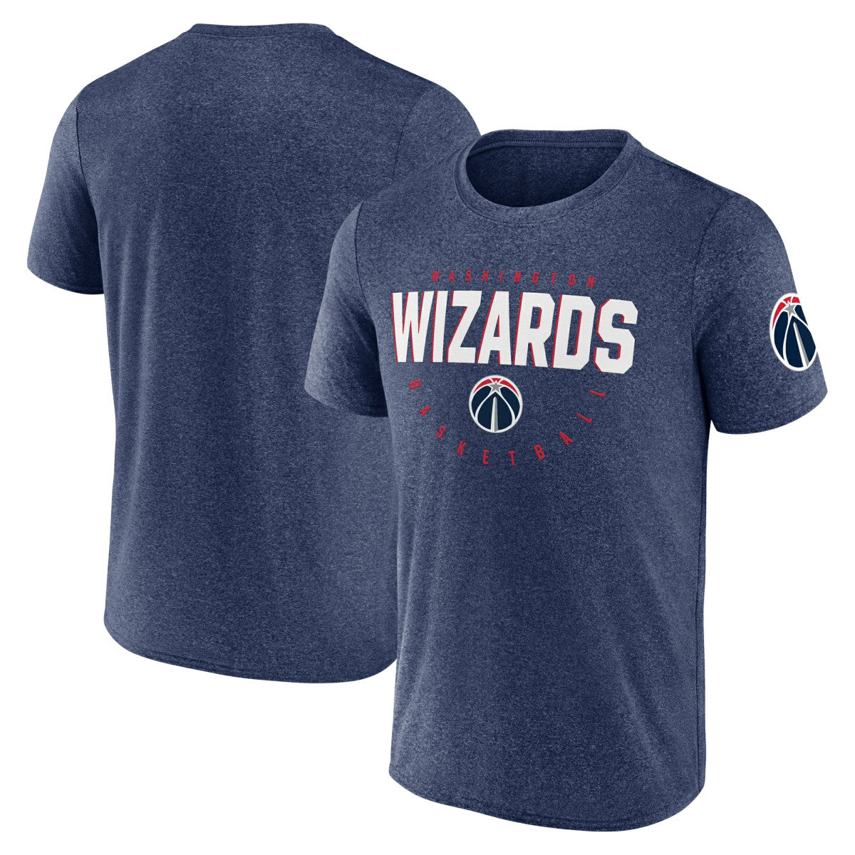 Heather Navy Washington Wizards Logo Athletic Block Practice Performance T-Shirt | NBA
