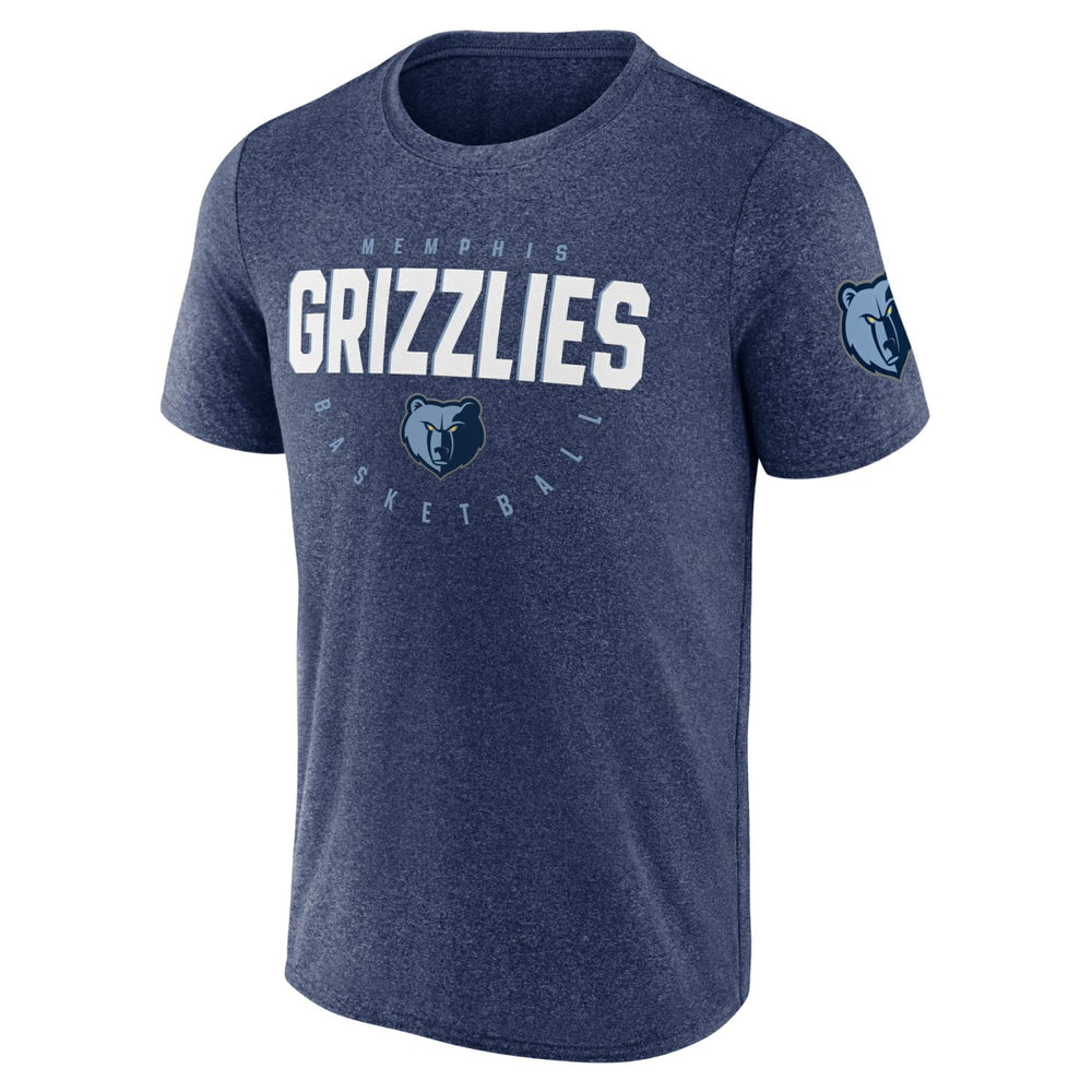 Heather Navy Memphis Grizzlies Logo Athletic Block Practice Performance T-Shirt | NBA