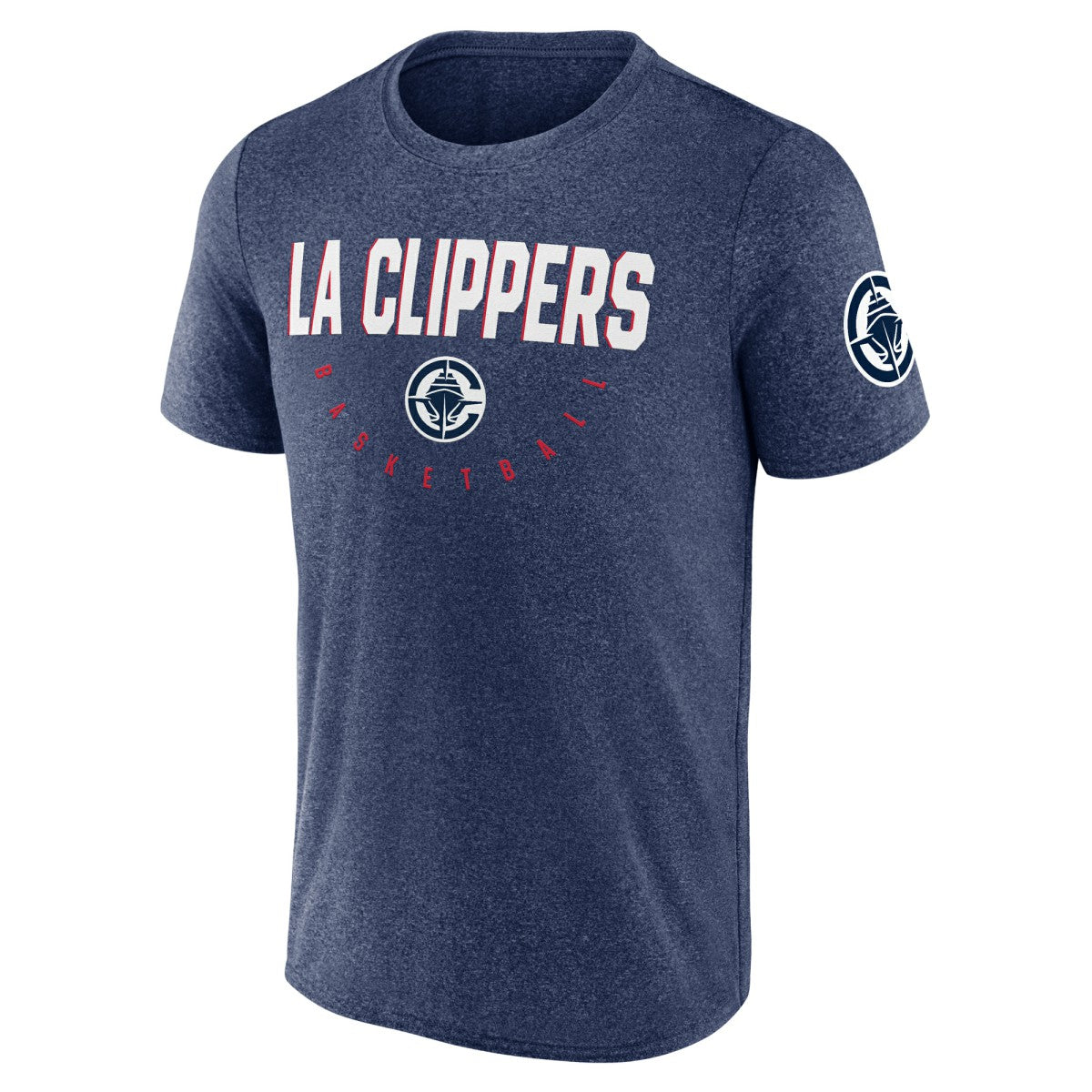 Heather Navy LA Clippers Logo Athletic Block Practice Performance T-Shirt | NBA