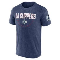 Heather Navy LA Clippers Logo Athletic Block Practice Performance T-Shirt | NBA