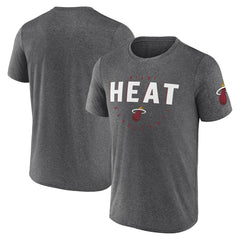 Heather Charcoal Miami Heat Logo Athletic Block Practice Performance T-Shirt | NBA