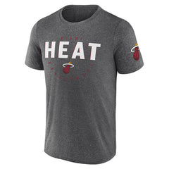 Heather Charcoal Miami Heat Logo Athletic Block Practice Performance T-Shirt | NBA