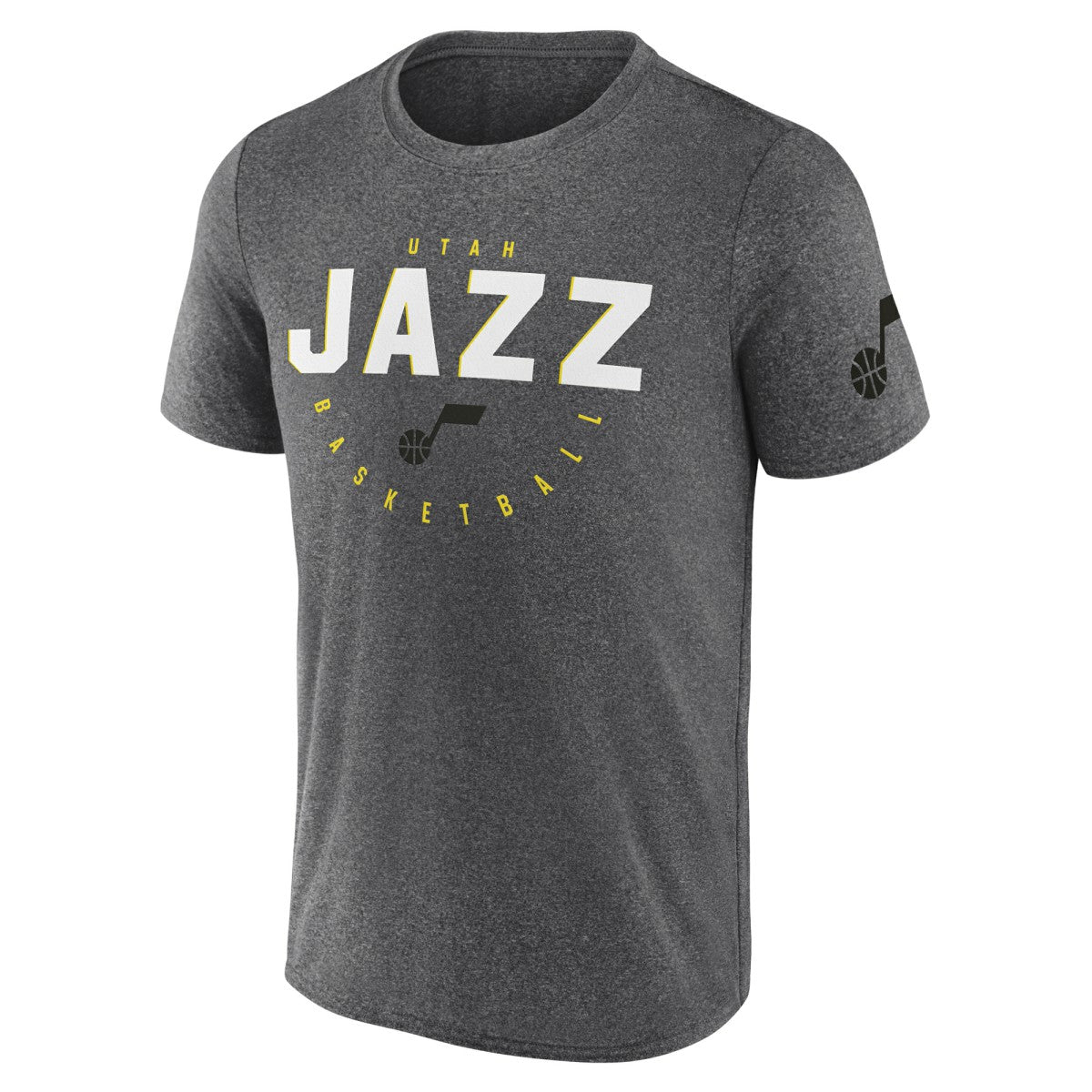 Heather Charcoal Utah Jazz Logo Athletic Block Practice Performance T-Shirt | NBA