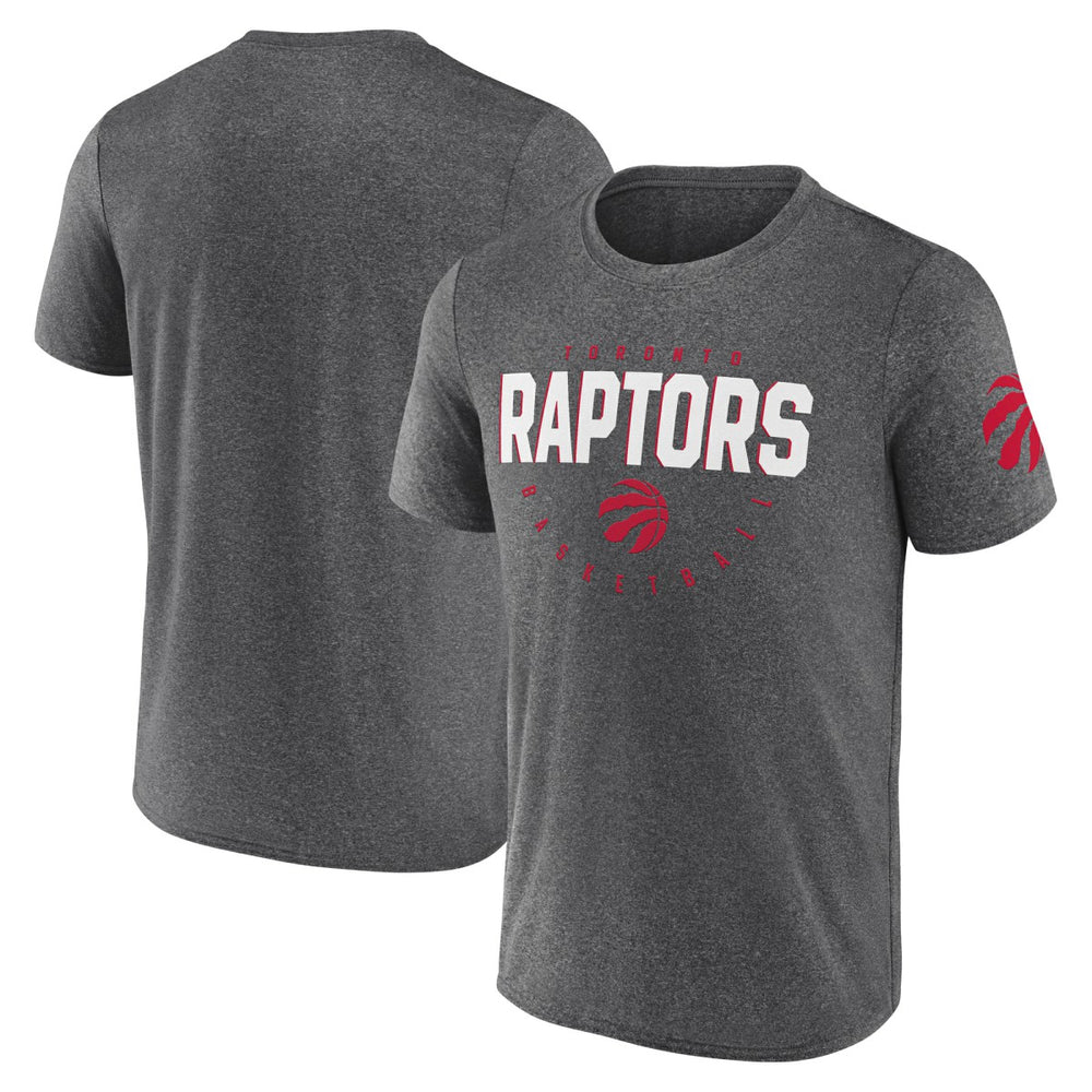 Heather Charcoal Toronto Raptors Logo Athletic Block Practice Performance T-Shirt | NBA