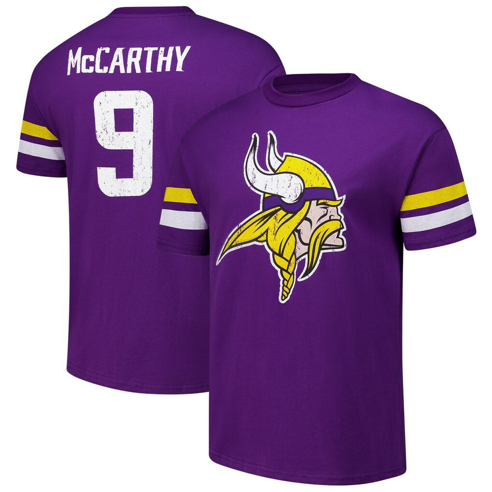 Minnesota Vikings J.J. McCarthy  Majestic Threads Name & Number Oversized Fit T-Shirt | NFL New