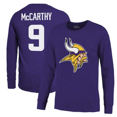 Minnesota Vikings J.J. McCarthy  Majestic Threads Name & Number Long Sleeve T-Shirt | NFL Hot