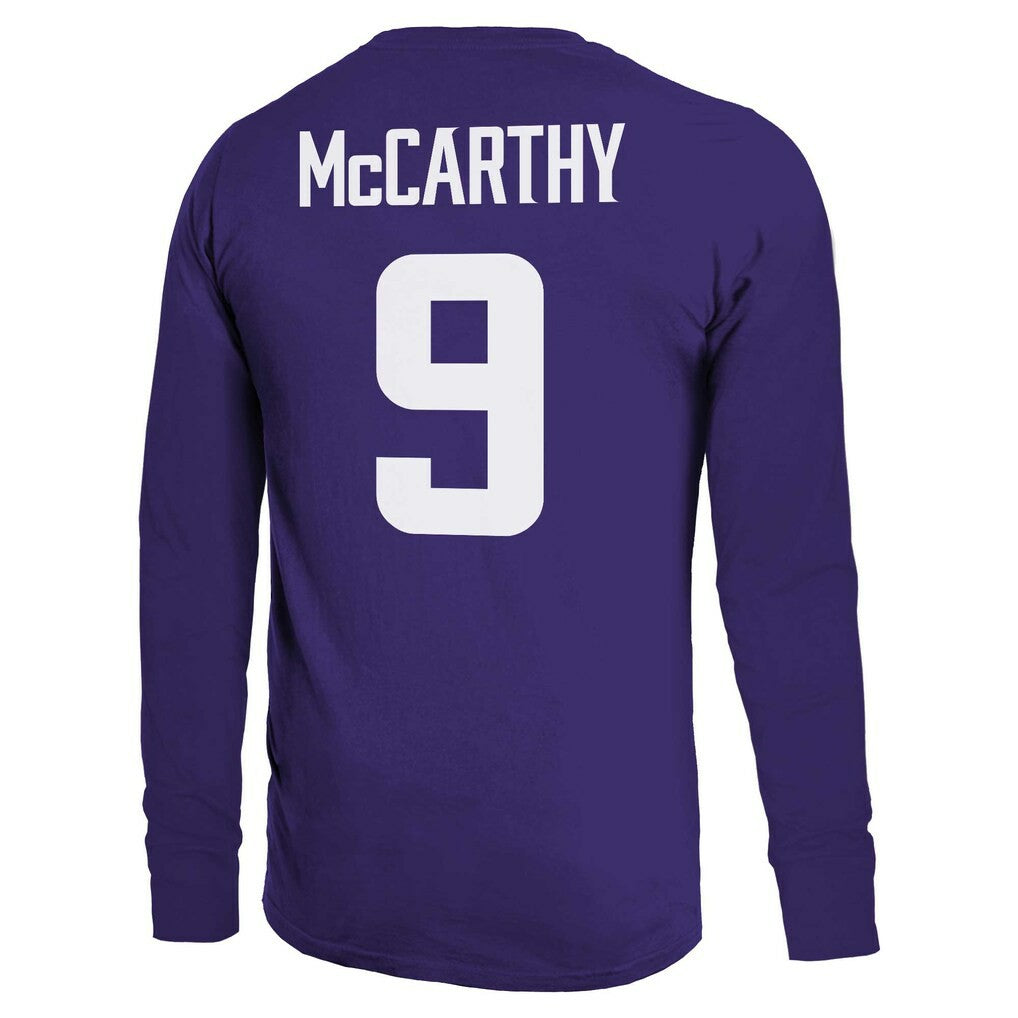 Minnesota Vikings J.J. McCarthy  Majestic Threads Name & Number Long Sleeve T-Shirt | NFL Hot