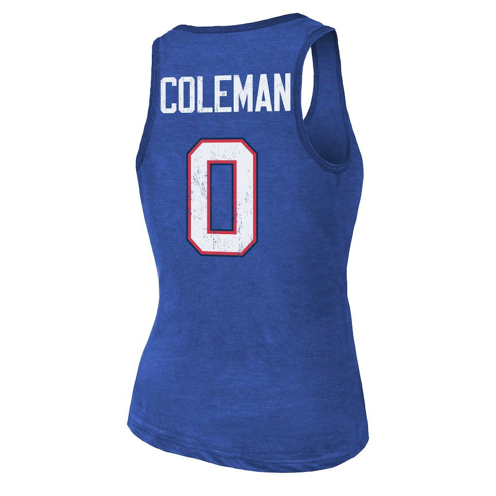 Buffalo Bills Keon Coleman  Majestic Threads Women's Name & Number Tri-Blend Scoop Neck Tank Top | NFL Discount