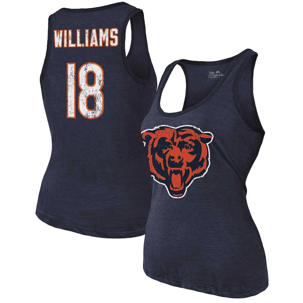 Chicago Bears Caleb Williams  Majestic Threads Women's Name & Number Tri-Blend Scoop Neck Tank Top | NFL On sale