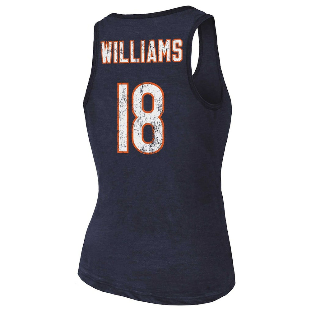 Chicago Bears Caleb Williams  Majestic Threads Women's Name & Number Tri-Blend Scoop Neck Tank Top | NFL On sale