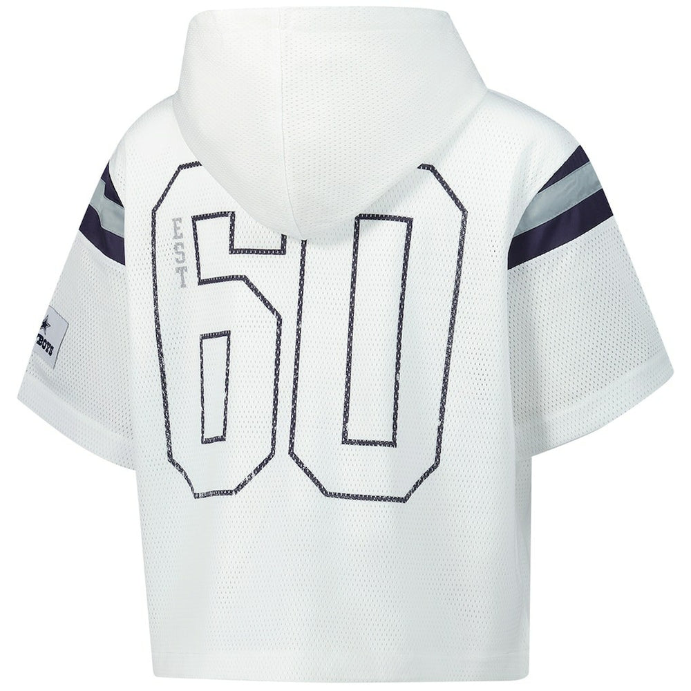 Dallas Cowboys The Wild Collective Women's Mesh Short Sleeve Hoodie T-Shirt | NFL Online