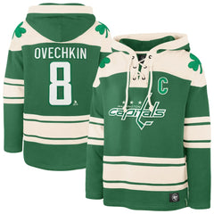 Alexander Ovechkin Washington Capitals '47 St. Patrick's Day Player Name & Number Lacer Pullover Hoodie -  NHL Hoodies