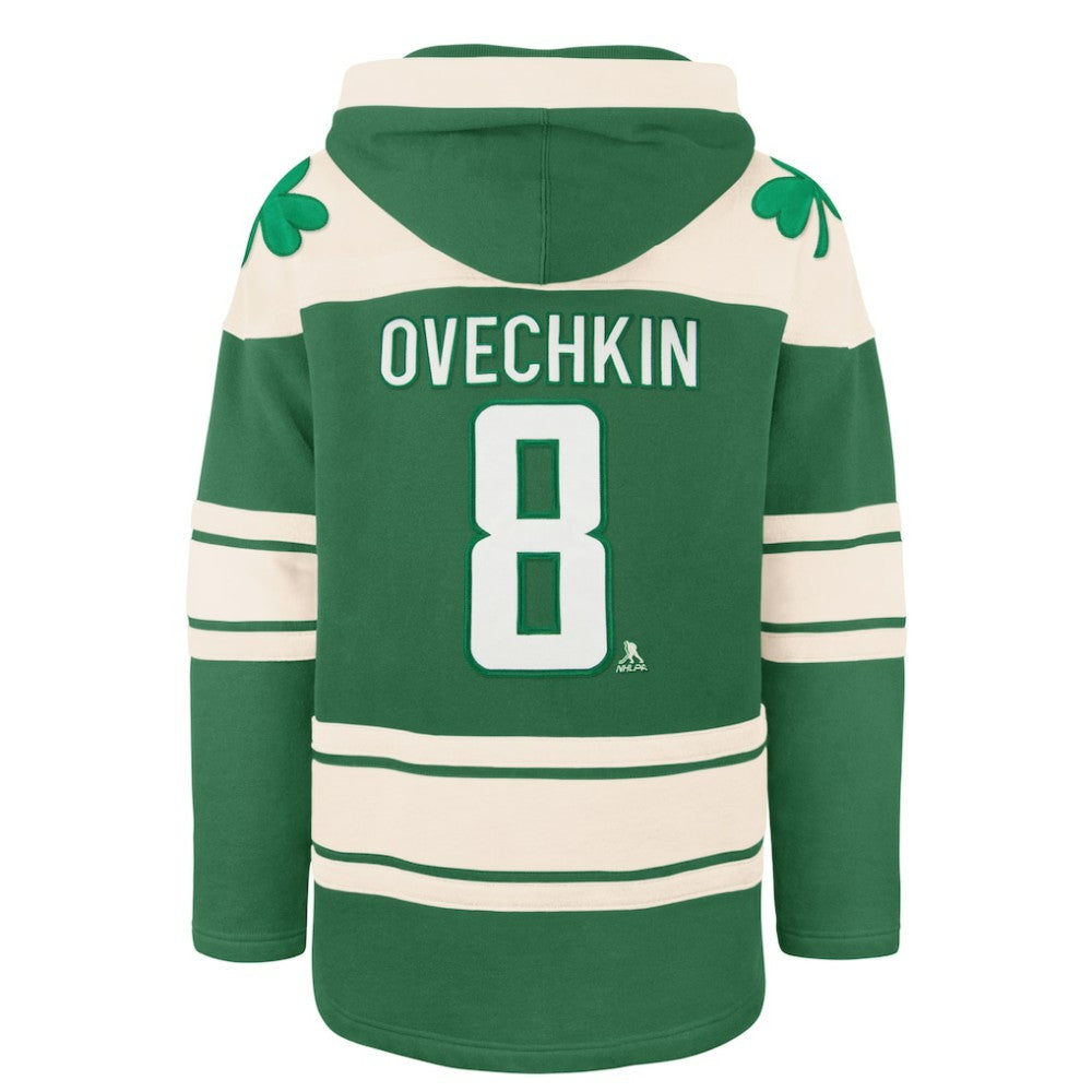 Alexander Ovechkin Washington Capitals '47 St. Patrick's Day Player Name & Number Lacer Pullover Hoodie -  NHL Hoodies