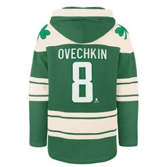Alexander Ovechkin Washington Capitals '47 St. Patrick's Day Player Name & Number Lacer Pullover Hoodie -  NHL Hoodies
