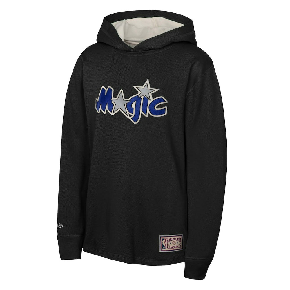Black Orlando Magic Youth Hardwood Classics Lightweight Thermal Long Sleeve Hoodie T-Shirt | NBA