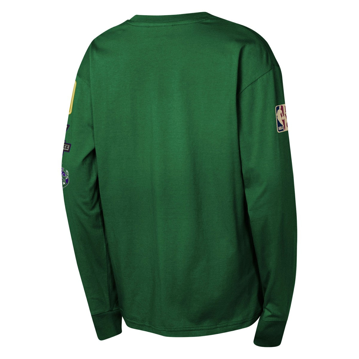 Hunter Green Milwaukee Bucks Youth Hardwood Classics All Over Long Sleeve T-Shirt | NBA