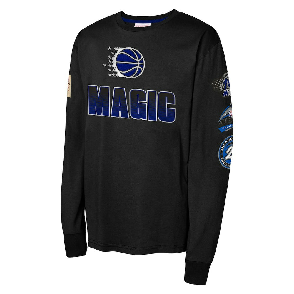 Black Orlando Magic Youth Hardwood Classics All Over Long Sleeve T-Shirt | NBA