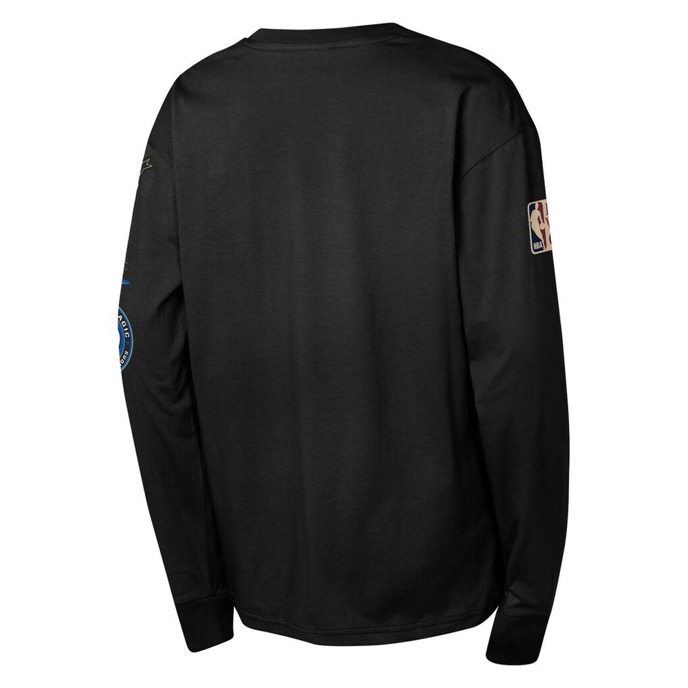 Black Orlando Magic Youth Hardwood Classics All Over Long Sleeve T-Shirt | NBA