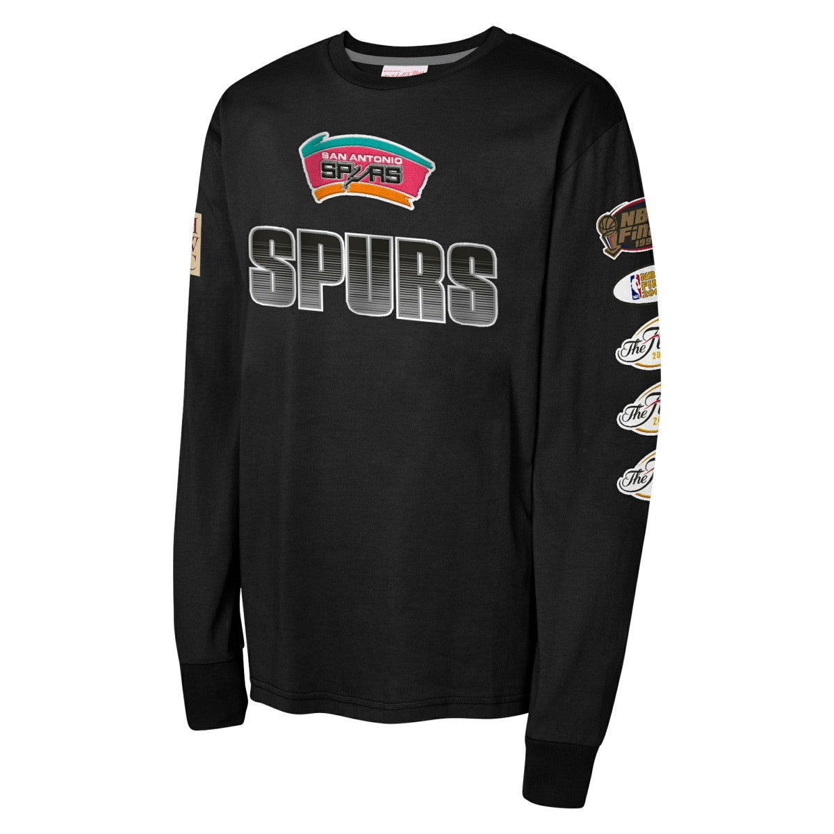 Black San Antonio Spurs Youth Hardwood Classics All Over Long Sleeve T-Shirt | NBA