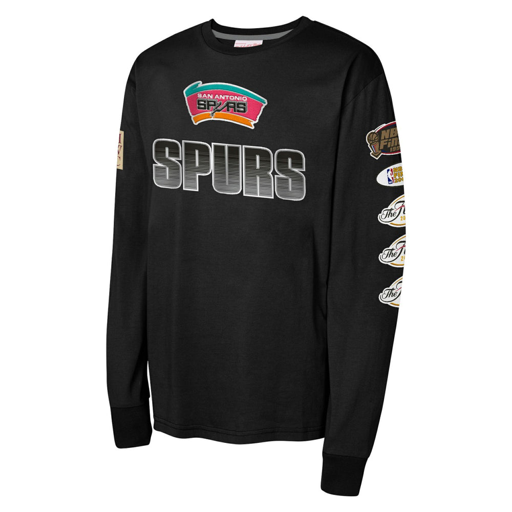 Black San Antonio Spurs Youth Hardwood Classics All Over Long Sleeve T-Shirt | NBA