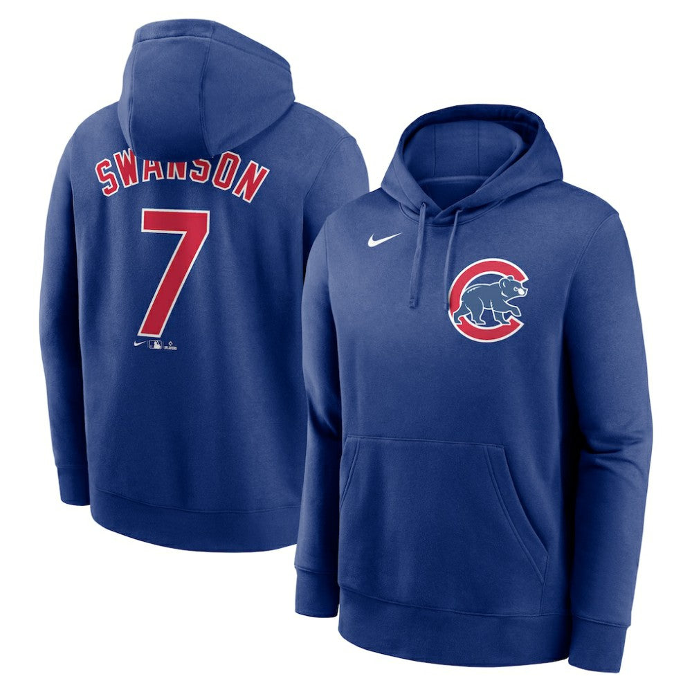 Dansby Swanson Chicago Cubs Nike Player Name & Number Club Pullover Hoodie - MLB Hoodies