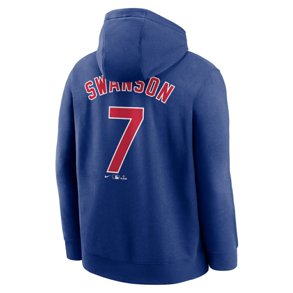 Dansby Swanson Chicago Cubs Nike Player Name & Number Club Pullover Hoodie - MLB Hoodies