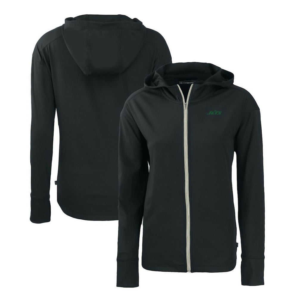 New York Jets Cutter & Buck Women's Primary Logo Daybreak Eco Recycled Full-Zip Hoodie Jacket | NFL Discount