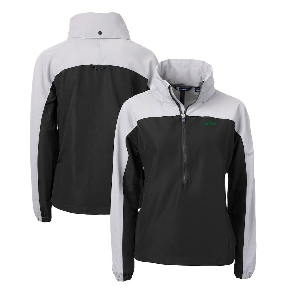New York Jets Cutter & Buck Women's Primary Logo Charter Eco Recycled Half-Zip Hoodie Anorak Jacket | NFL US