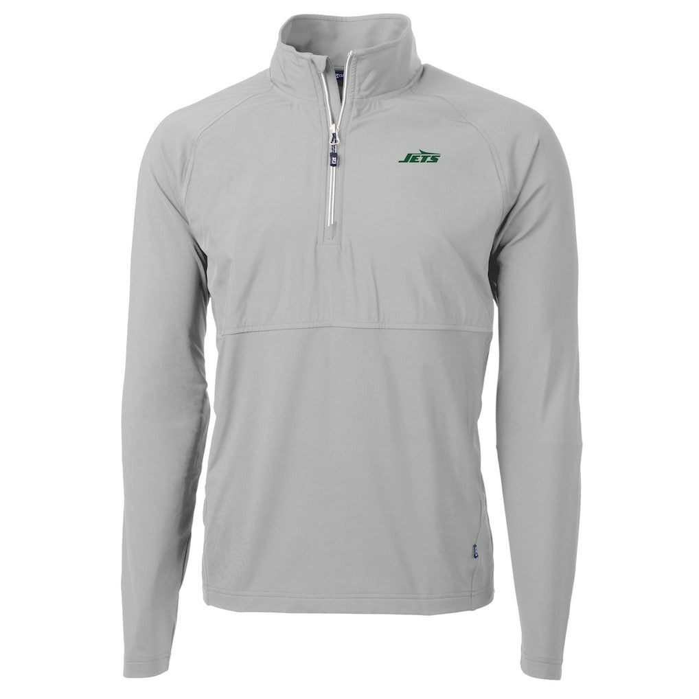 New York Jets Cutter & Buck Primary Logo Adapt Eco Knit Hybrid Recycled Raglan Quarter-Zip Top | NFL New