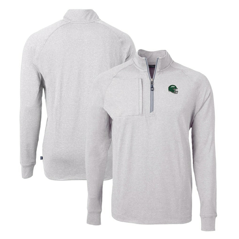 New York Jets Cutter & Buck Helmet Adapt Eco Knit Quarter-Zip Top | NFL Online
