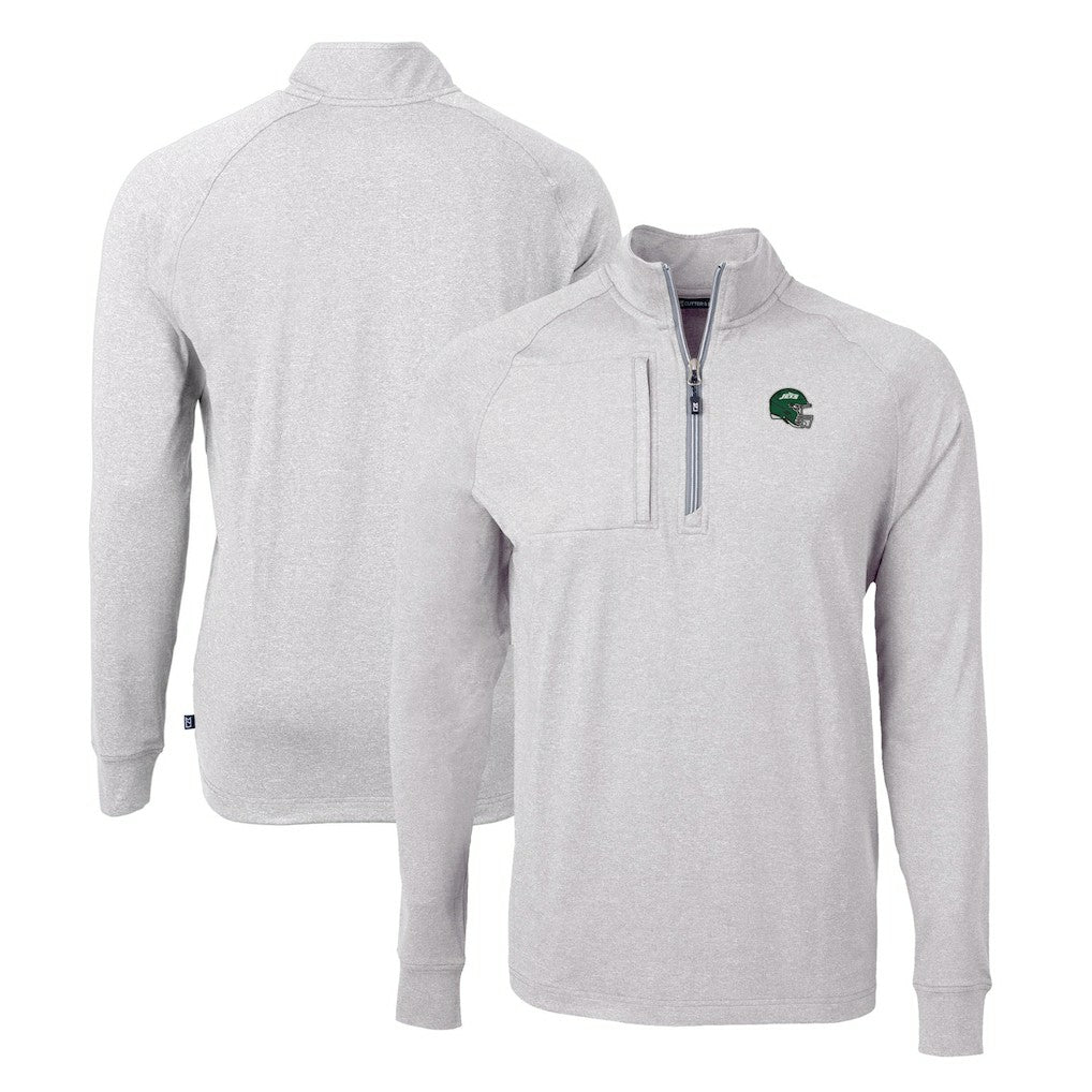 New York Jets Cutter & Buck Helmet Adapt Eco Knit Quarter-Zip Top | NFL Online