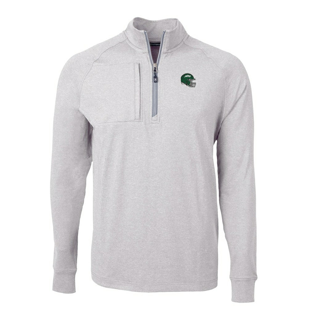New York Jets Cutter & Buck Helmet Adapt Eco Knit Quarter-Zip Top | NFL Online
