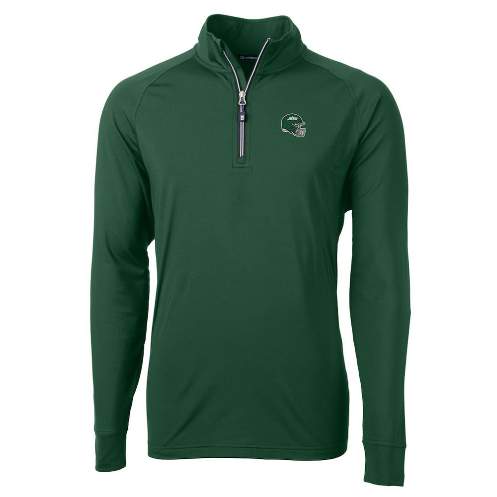 New York Jets Cutter & Buck Helmet Adapt Eco Knit Stretch Recycled Quarter-Zip Top | NFL Hot