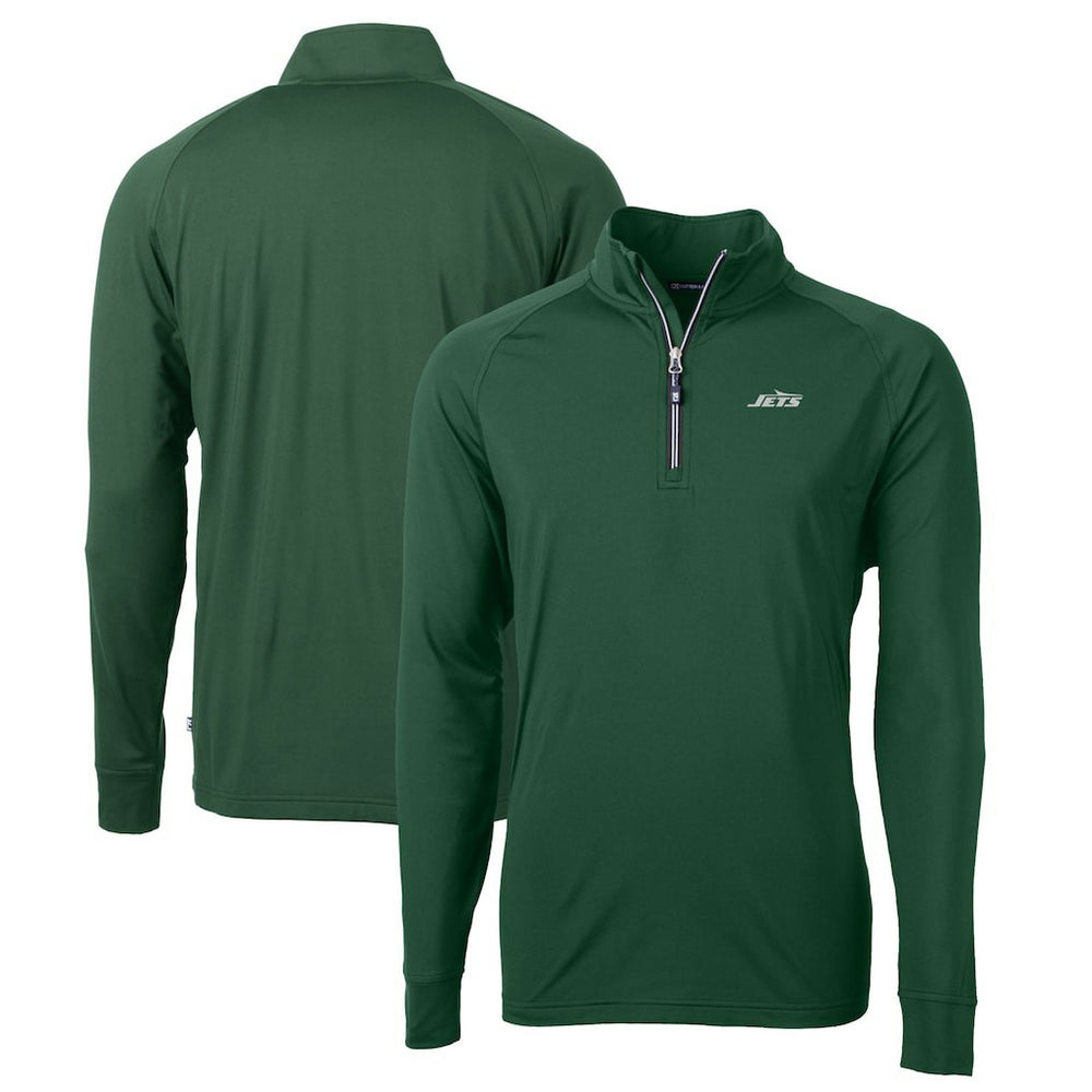 New York Jets Cutter & Buck Primary Logo Adapt Eco Knit Stretch Recycled Quarter-Zip Top | NFL Outlet