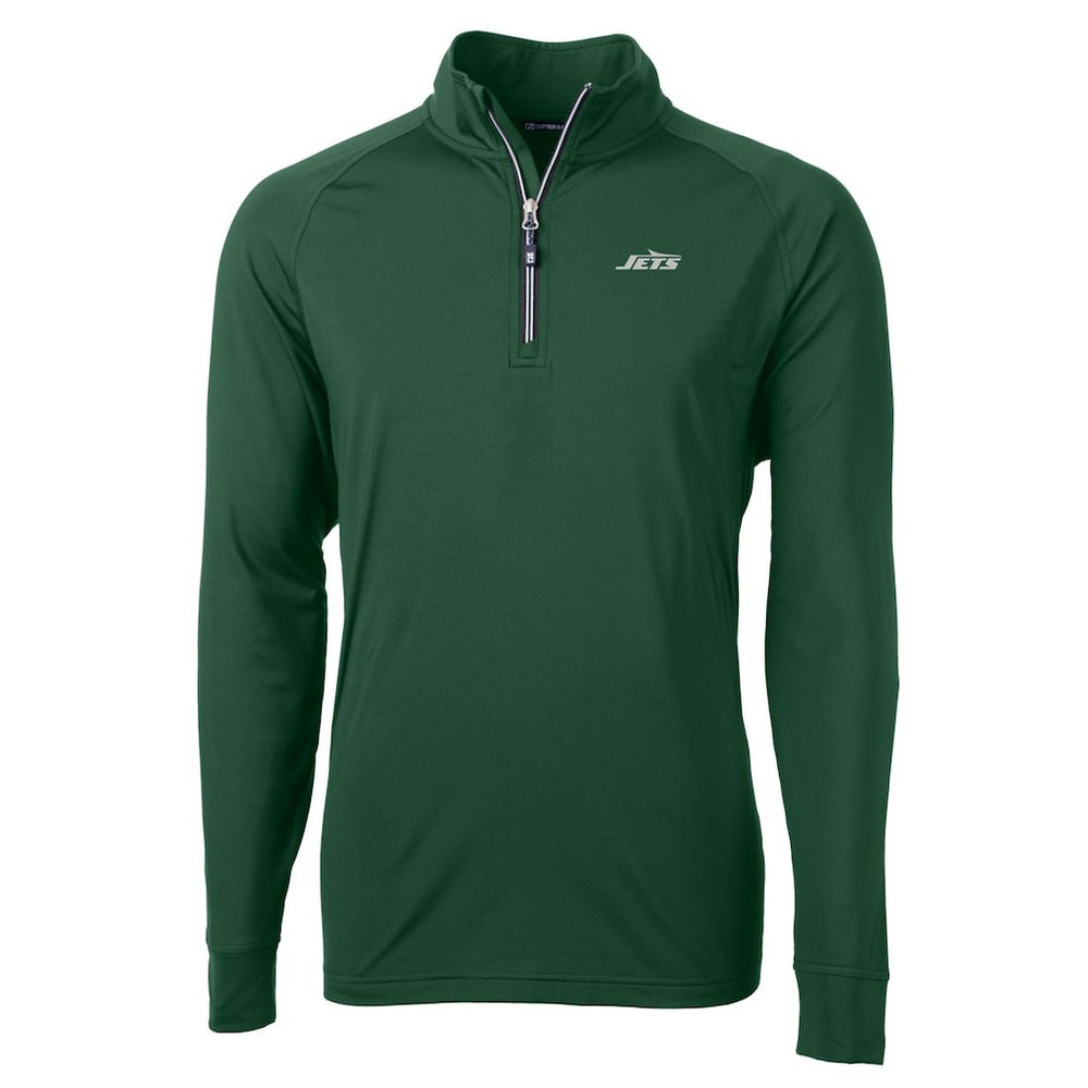 New York Jets Cutter & Buck Primary Logo Adapt Eco Knit Stretch Recycled Quarter-Zip Top | NFL Outlet